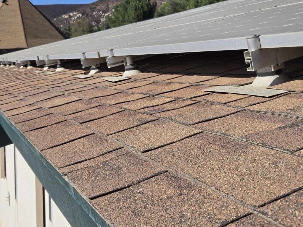 Roof replacement with solar panels, preliminary inspection.