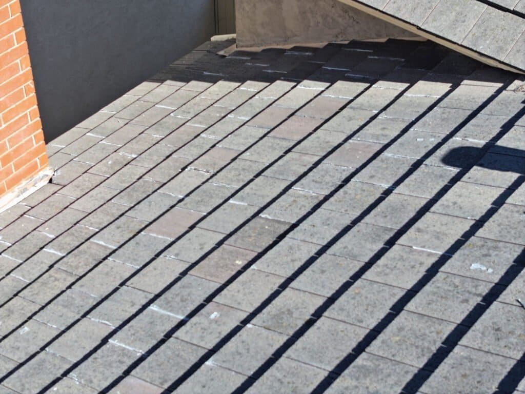 Roof inspection shows massive attempt to fix a roof leak the wrong way. San Diego Drone Roof Inspection.