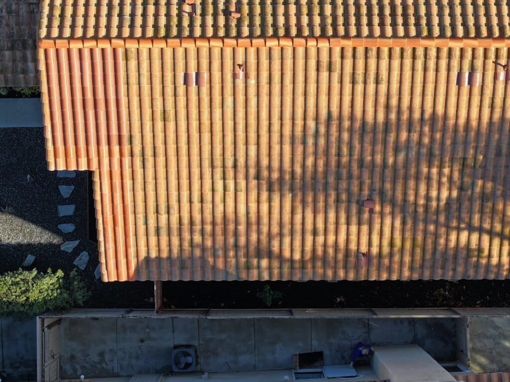 Roof inspection of completed reroof in Escondido.