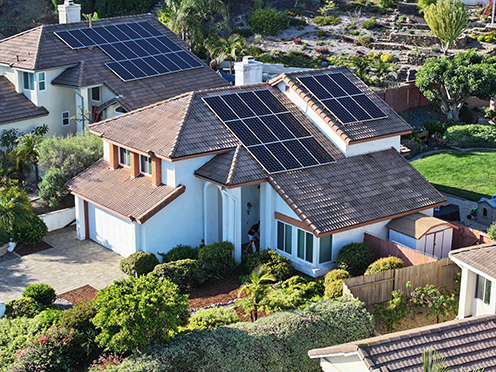 This home was reroofed by Richardson Roofing. It is a concrete Villa tile with solar panels. The home is located in Rancho Penesquitos, San Diego. Most of the roofs we replace are in Carmel Velley though. Call us for good advice and a free estimate.