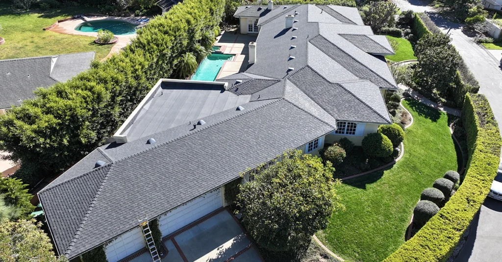 Roof Replacement in La Jolla with Owens Corning Duration Max Shingles. The original roof was medium wood shakes.