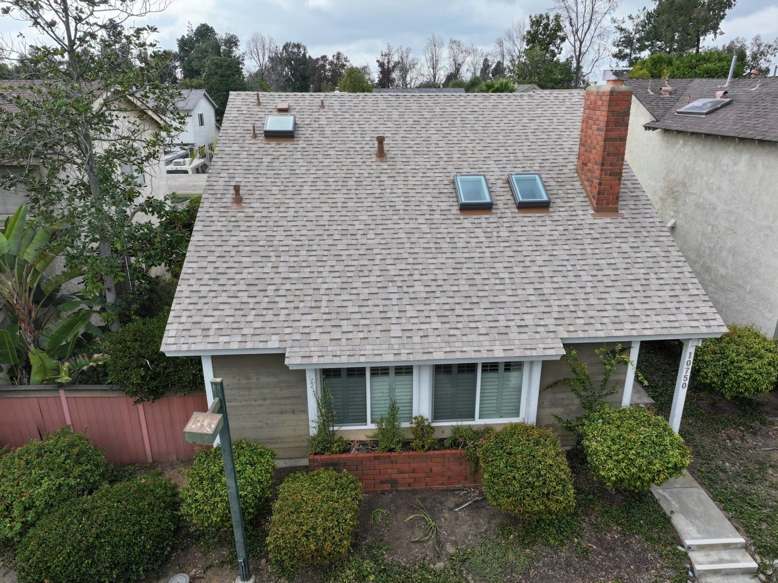Roof Replacement in Tierrasanta, San Diego includes skylight replacement.