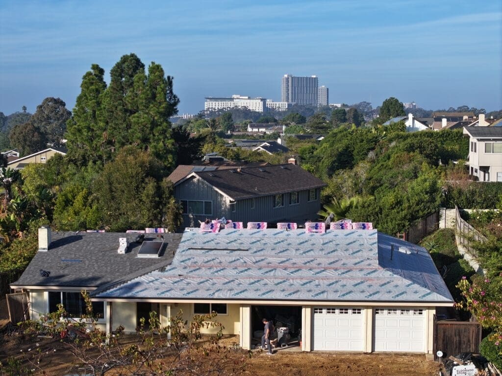 Roof replacement La Jolla, in La Jolla Heights just above La Jolla Shores.
